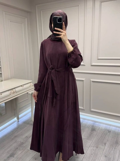 Misswhence 39842 Bordo Cupro Elbise