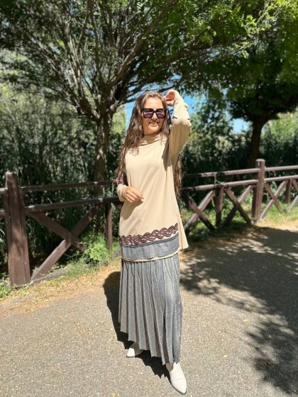 Misswhence MİSS 226 Camel Triko Tunik