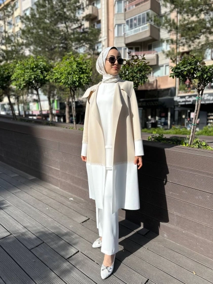 Noi 64321 Bej Çift Renkli Scuba Kap