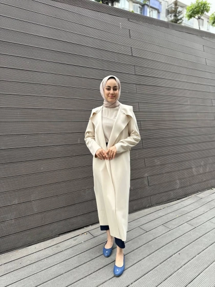 Noi 64341 Bej Arkası Kemerli Scuba Kap