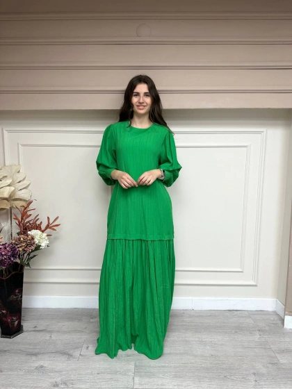 Nuss Triko 23K2005 Yeşil Elbise