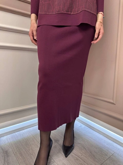 Nuss Triko 25K013 Bordo Merserize Triko Etek