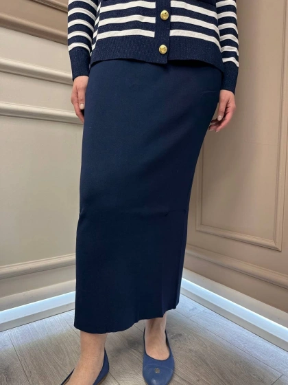 Nuss Triko 25K013 Lacivert Triko Etek