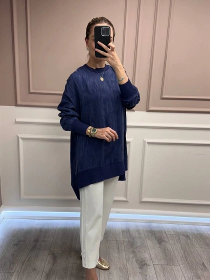 Nuss Triko 25Y3009 Lacivert Tunik