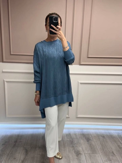 Nuss Triko 25Y3009 Mavi Tunik