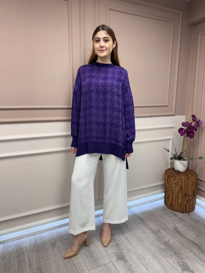 Nuss Triko 25Y3009 Mor Tunik