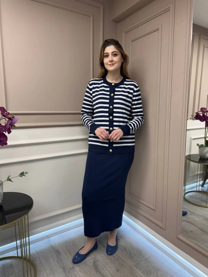 Nuss Triko 25Y306 Lacivert Hırka