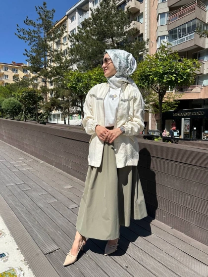 Nuss Triko 25Y6038 Fil Dişi Taş Detaylı Kap