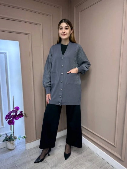 Nuss Triko 25Y6050 Antrasit Triko Hırka