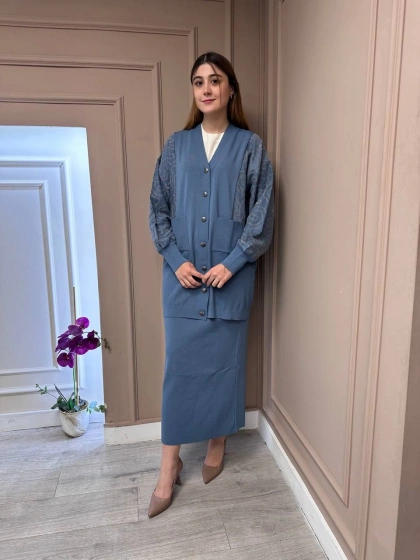 Nuss Triko 25Y6050 Mavi Triko Hırka