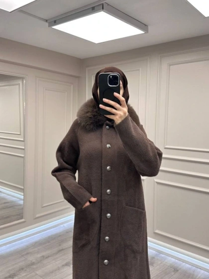 Nuss Triko NS-26K7011 Kahve Angora Kaban