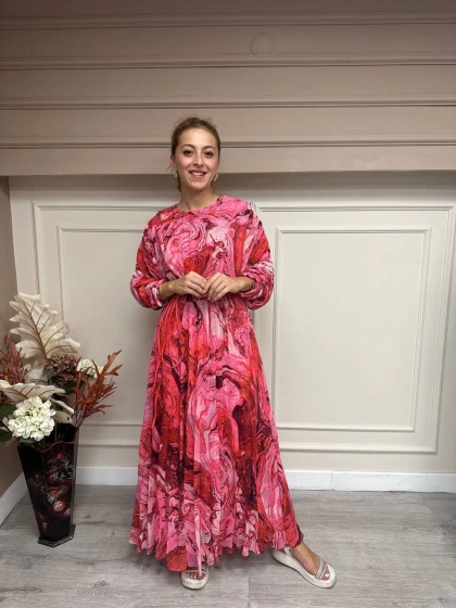 Senna 3008S23 Pembe Valse Elbise