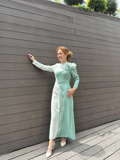 Senna 3012S23 Yeşil Jardin Abiye