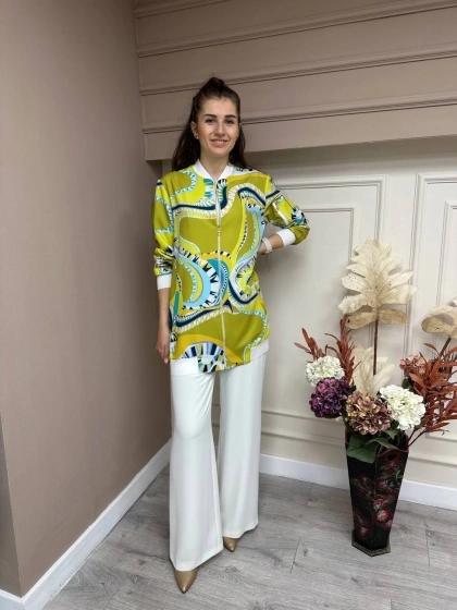 Senna 5011S23 Ekru Paça Detaylı Pantolon