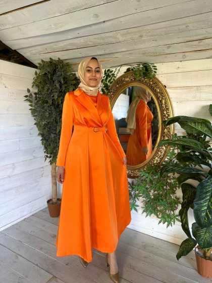 Senna SD24101030019 Turuncu Freesia Abiye