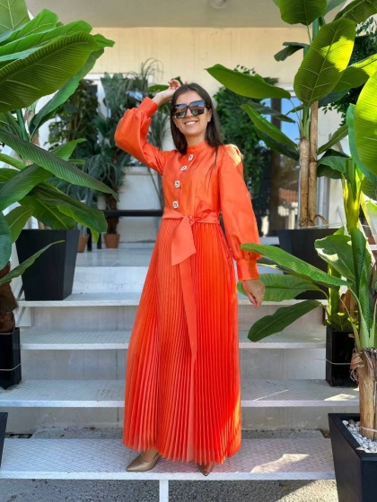 Senna SD241041030005 Turuncu Latina Abiye