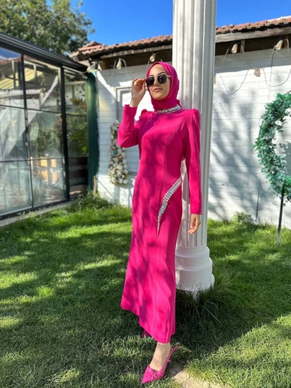 Senna SD241041030015 Fuşya Adel Abiye