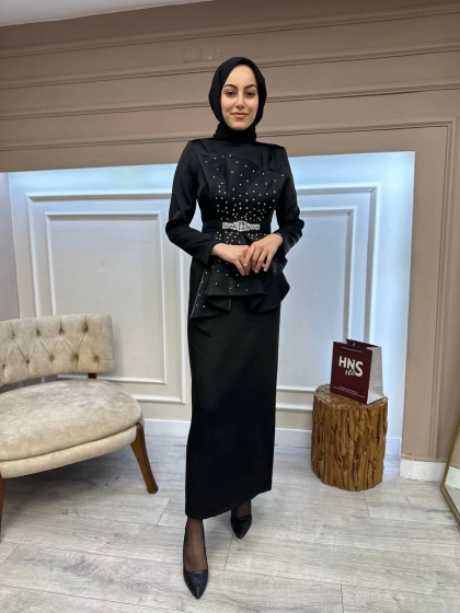 Senna SD241041030098 Siyah Sel Abiye