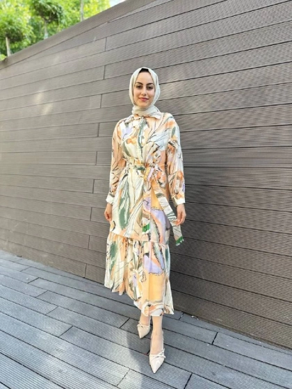 Venöve 24SSELB0005 Renkli Evora Elbise