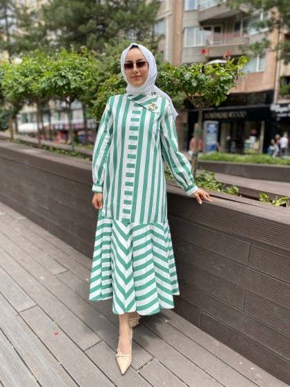 Venöve 24SSELB0022 Yeşil Monza Elbise