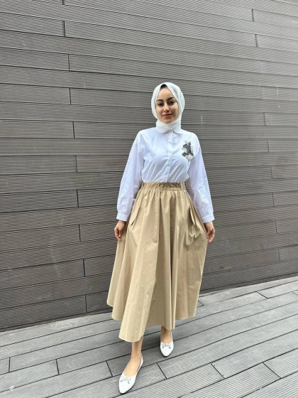 Venöve 24SSELB0027 Ekru Piakenza Elbise