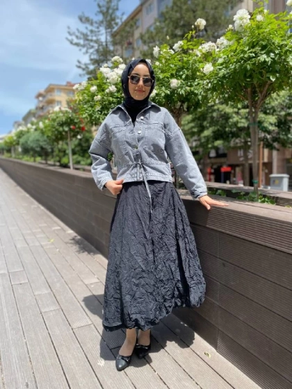 Venöve 24SSETE0014 Siyah Deinze Etek