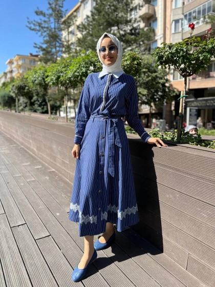 Venöve 24SSETE0017 Lacivert Asse Etek