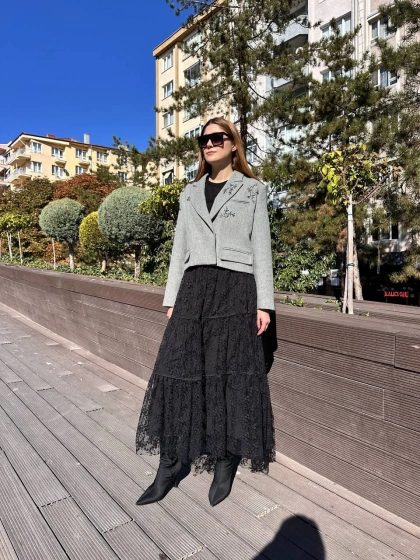 Venöve 25FWCEK0014 Gri Boyce Ceket