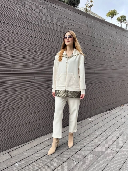 Venöve 25FWCEK0020 Ekru Cardi Takım