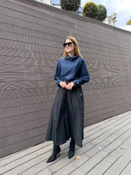 Venöve 25FWELB0004 Lacivert Pred Elbise