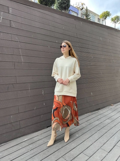 Venöve 25FWSWE0013 Krem Rubi Sweat