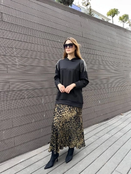 Venöve 25FWSWE0013 Siyah Rubi Sweat