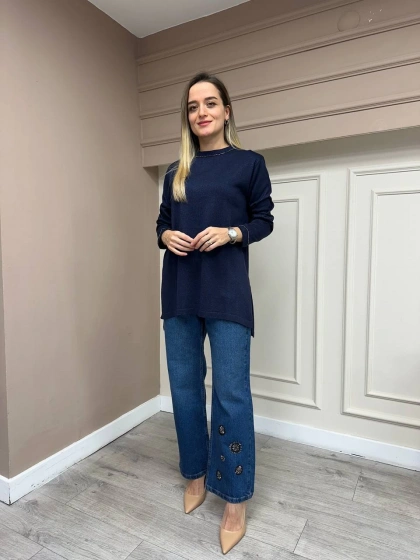 Venöve 25FWTRI0001 Lacivert Alava Triko