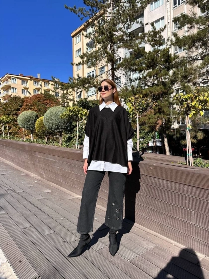 Venöve 25FWTRI0003 Siyah Norte Triko