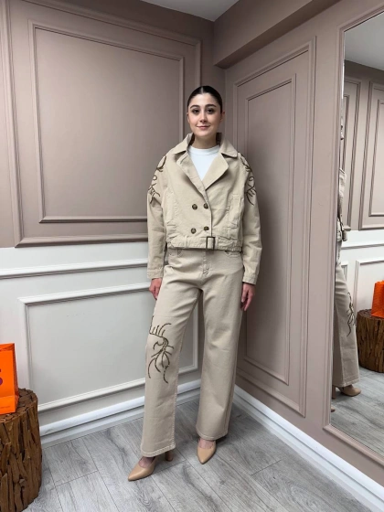 Venöve 25SSCEK0013 Bej Naomi Ceket