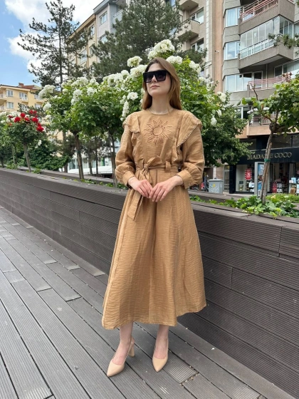 Venöve 25SSELB0024 Camel Ruby Elbise