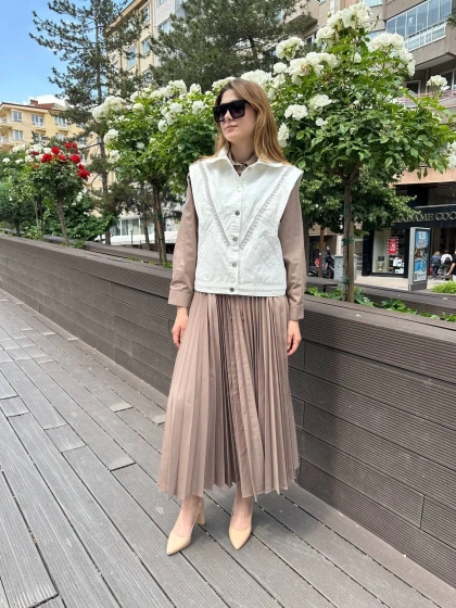 Venöve 25SSYLK0001 Beyaz Fiona Yelek