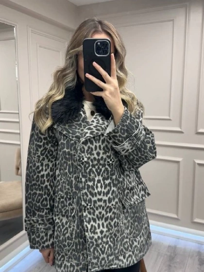Venöve 26FWCEK0006 Leopar Alvin Ceket