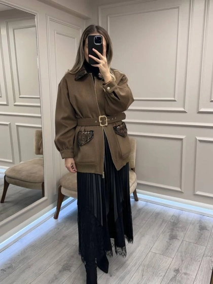 Venöve 26FWCEK0013 Bej Borry Ceket