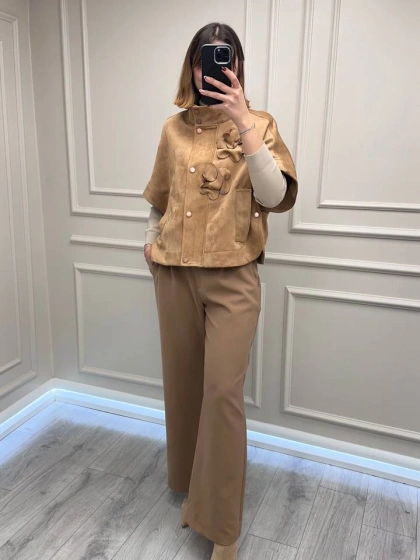 Venöve 26FWCEK0048 Camel Balanca Ceket