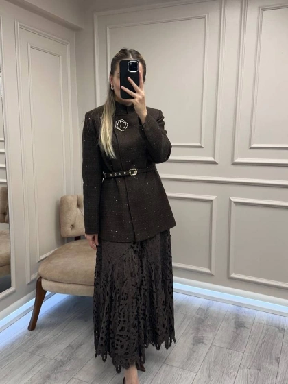 Venöve 26FWETE0002 Kahverengi Elvis Etek