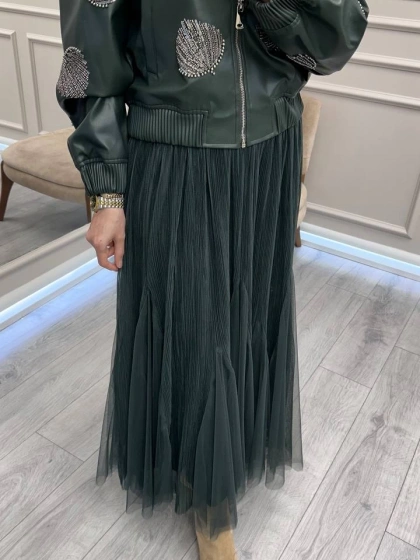 Venöve 26FWETE0006 Yeşil Finn Etek