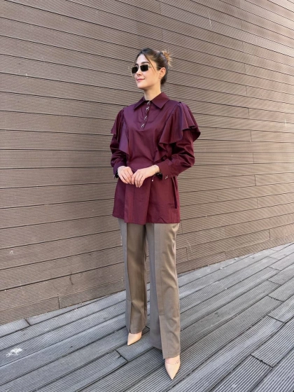 Venöve 26FWGOM0007 Bordo Danny Gömlek