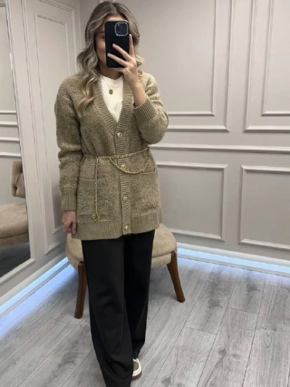 Venöve 26FWHRK0003 Bej Norre Hırka