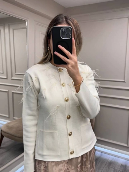 Venöve 26FWHRK0006 Ekru Misa Hırka