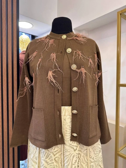 Venöve 26FWHRK0006 Kahverengi Misa Hırka