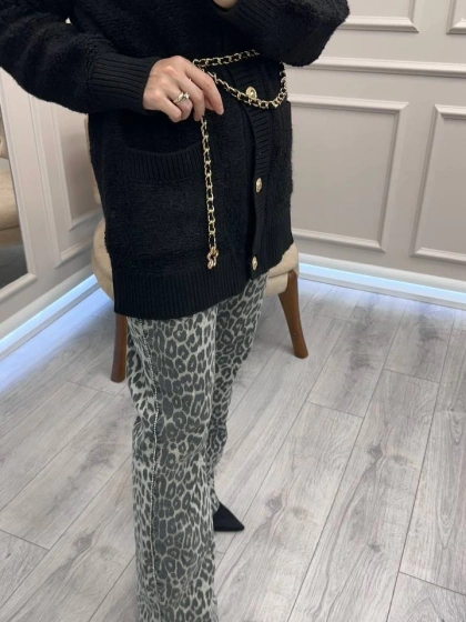 Venöve 26FWPNT0019 Leopar Douglas Pantolon