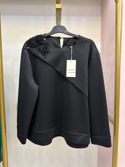 Venöve 26FWSWE0006 Siyah Valde Sweat