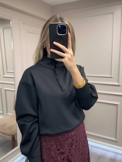 Venöve 26FWSWE0012 Siyah Mira Sweat