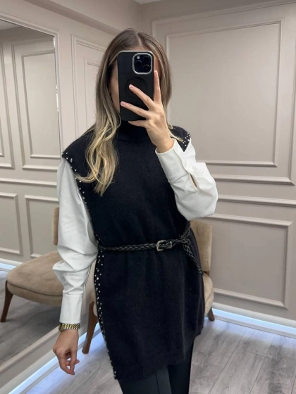 Venöve 26FWYLK0003 Siyah Dove Yelek